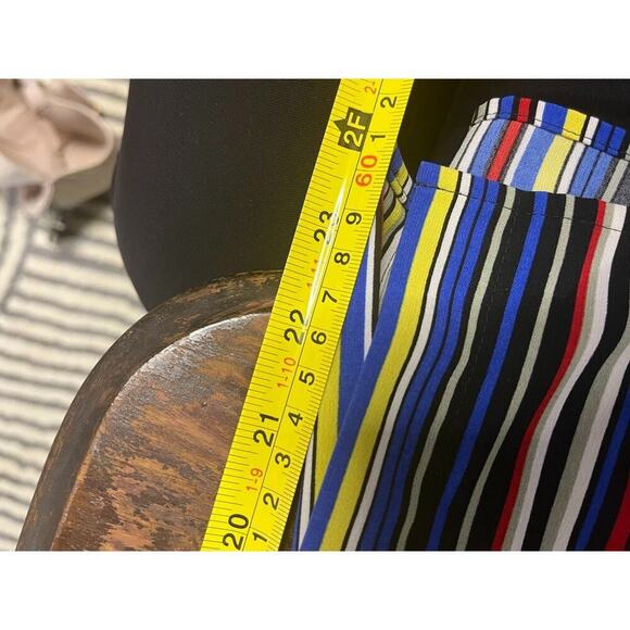 Notations Woman 1X Multicolor Striped Button Front Blouse 3/4 Sleeve - Picture 4 of 9
